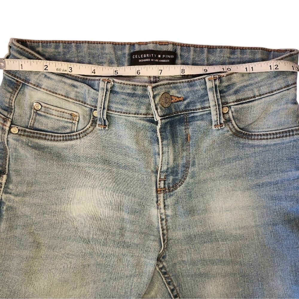 Celebrity Pink Skinny Distressed Jeans Size Juniors 1/25 - Picture 8 of 10